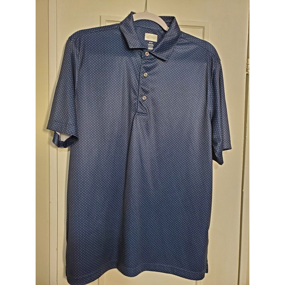 Greg Norman Men's Polo ML75 Shirt size Medium Blue, Play-Dry, Golf. SKU # A-3